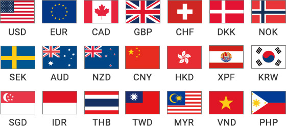 We handle 21currencies.